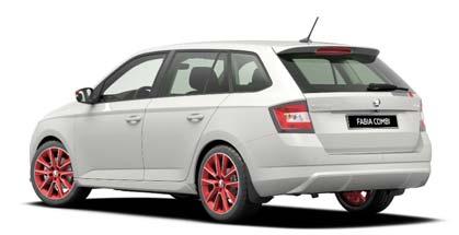 YCJ FABIA COMBI RED & GREY PLUS I 6V0 071 606 6V0 071 685/ 685A 6V9 071 610 6V9 071 644 6V9 064 317A Front spoiler in bicolour Side sill extensions Rear diffuser in body colour Roof spoiler in body