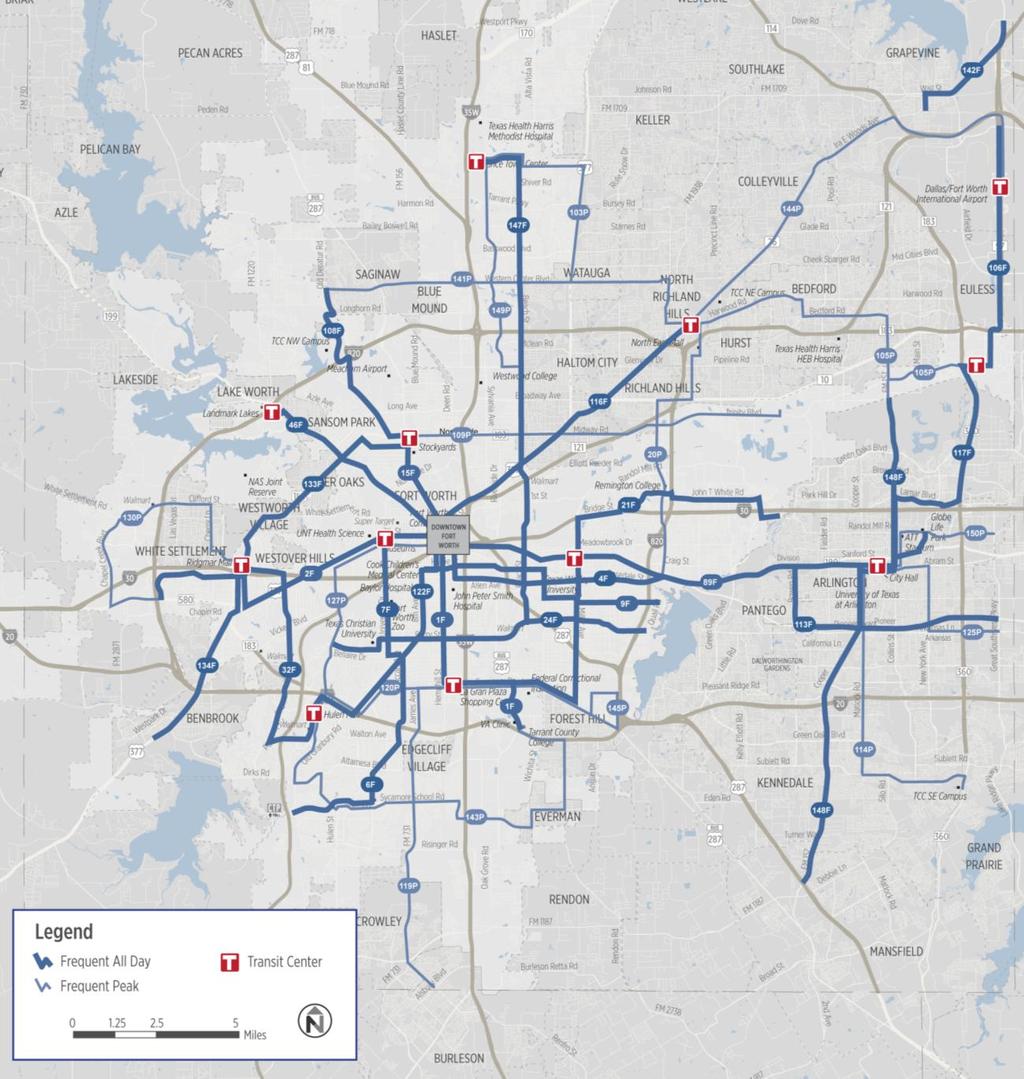 This Frequent Transit Network will provide fast and frequent service from early morning until late at night to Tarrant