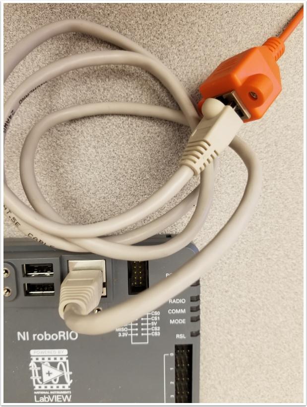 RoboRIO to Radio Ethernet Requires: Ethernet cable Connect an Ethernet cable from the female