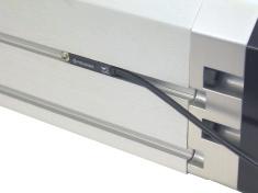 For maximum fl exibility, the toe clamps can be placed anywhere along the body extrusion and enable aligning mounting points with structural members of the machine frame.