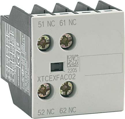 50 XTCEXFAC02-5PK, 70 XCTE SPECIFICATIONS FULL VOLTAGE NON-REVERSING 3-POLE CONTACTORS, SCREW TERMINALS, FRAME B AND FRAME C I e (A) I e = I th MAXIMUM KW MAXIMUM 3-PHASE (A) RATINGS AC-3 MOTOR
