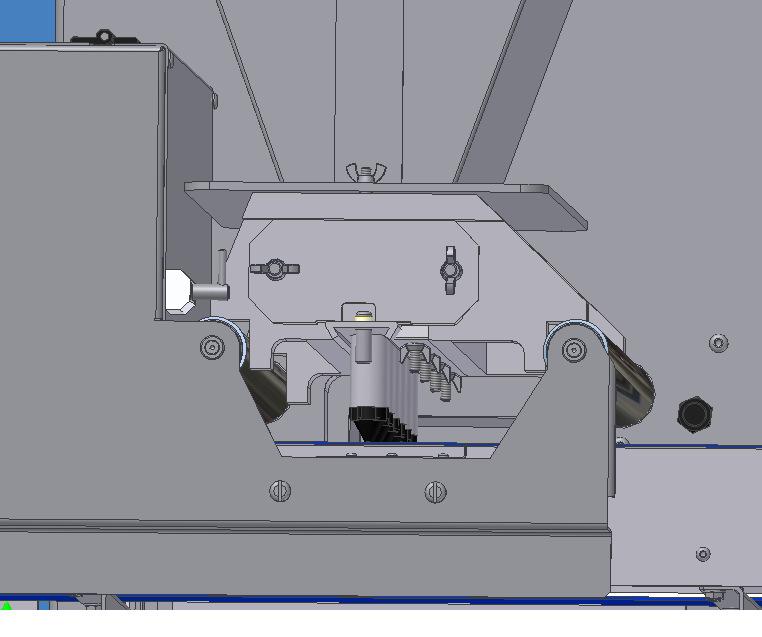 3. Slacken template clamp strip nuts or thumbscrews (depending on type of hopper) Remove fitted template from pump assembly by sliding out to avoid