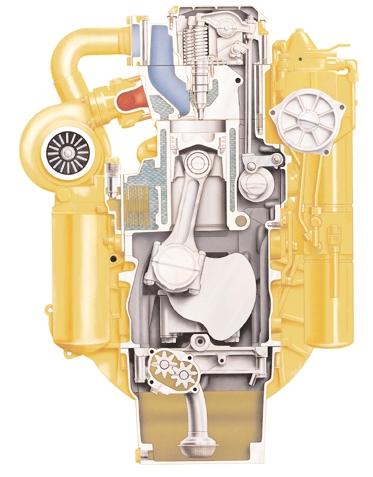 Power Train The Caterpillar 3116 engine, optimally matched with torque converter and power shift transmission, provides an excellent balance between efficiency and power. Cat 3116 Engine.
