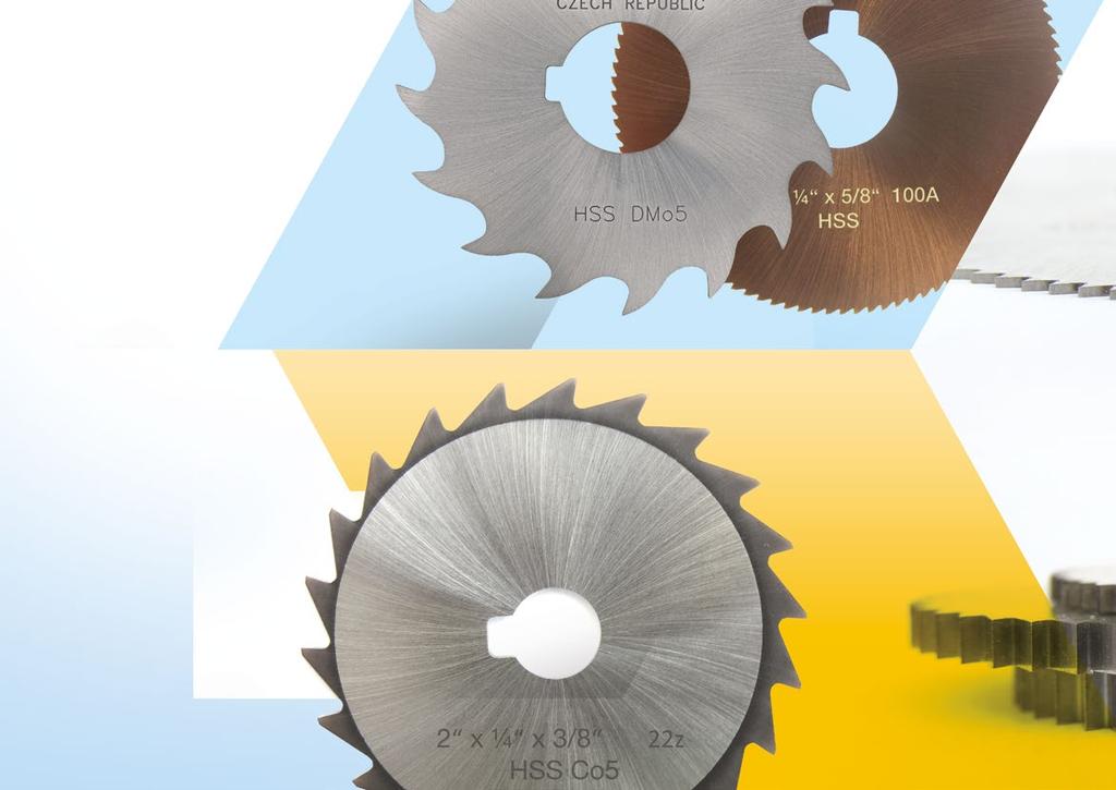 Imperial Sizes Slitting saws - fine pitch Used for narrow slotting and shallow cutting in thin materials.