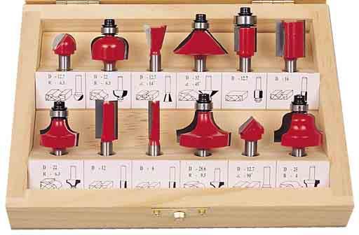 ROUTER CUTTERS High Performance Router Cutter Sets Manufactured from high speed steel with tungsten carbide tips. Precision ground cutting edges for improved surface finish and longer tool life.