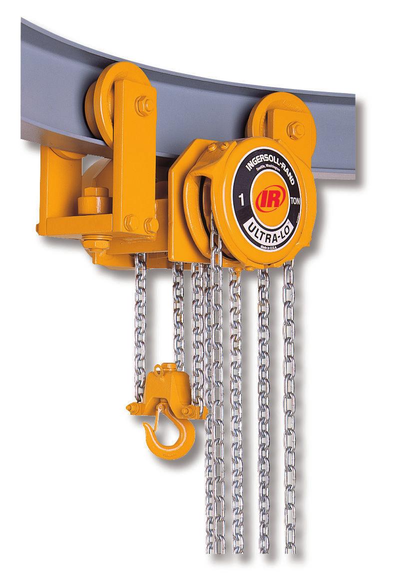 ULM2/S Ultra-Lo Series Manual hain Hoist 1/4 25 US Ton Lifting apacity eatures: Ingersoll-Rand s ULM2 and ULM2S have been designed to offer our lowest headroom possible, maximizing lifting capacities