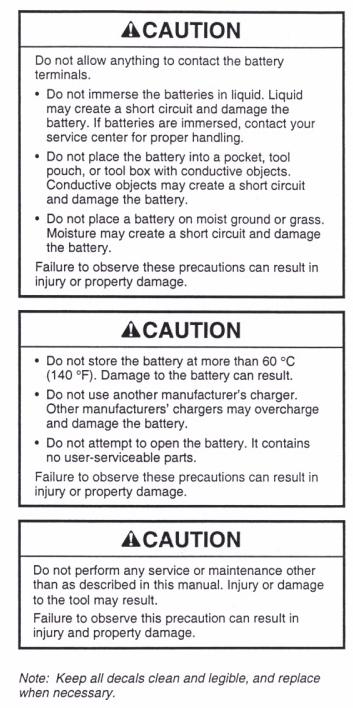 Important Safety Information Identification Specifications Crimp Tool Length=14 (356mm) Width=2-3/8 (60mm) Depth=3-1/8 (80mm) Mass/Weight (with battery)=3.5lb (1.