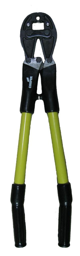 They have fiberglass handles available in straight or bent configurations for use on energized lines. Heads are available with an insulating boot.