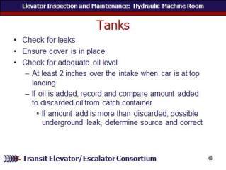 REVIEW slide Check the tank for leaks and that the cover is in place. Make sure there is adequate oil level.