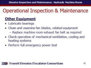 REVIEW slides Other Equipment Lubricate bearings Clean and examine fan blades and related equipment.