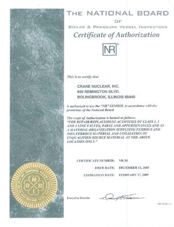 Nuclear Standards & Certifications Quality Assurance Program 10CFR50 Appendix B