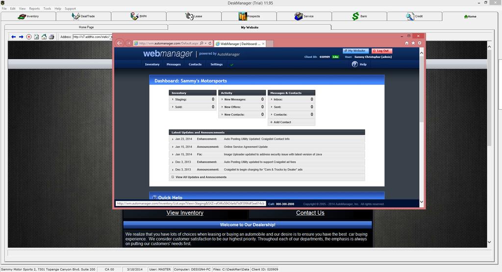 Step Two: Enter WebManager Lite You should see the WebManager Lite dashboard appear in