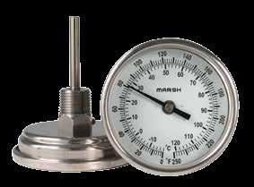 Bimetal Thermometers External Reset Feature for Field Recalibration (3" & 5") 9 Dual cale Ranges to 1,000 F (525 C) Hermetically ealed Case Design 2", 3" and 5" Dials tem Lengths to 24" 1% Full cale