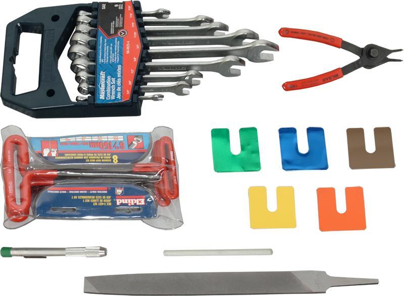 Included Strainer, Y adaptor Tool Kit 46791-00 The Tool Kit includes file, shims, soapstone marker and holder, hexagonal key set, wrench set, and