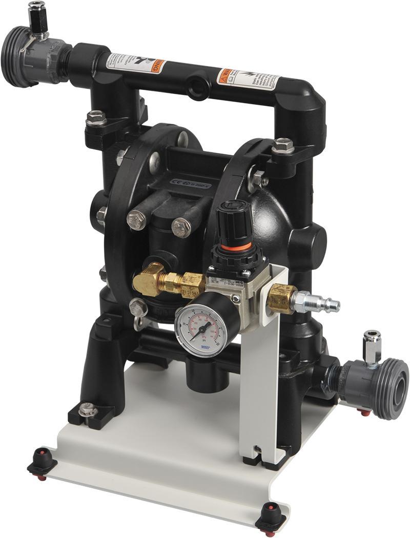 Pneumatic Diaphragm Pump (Optional) 46715-10 The Pneumatic Diaphragm Pump is used to study the characteristics of this type of pumps and the maintenance that they require.