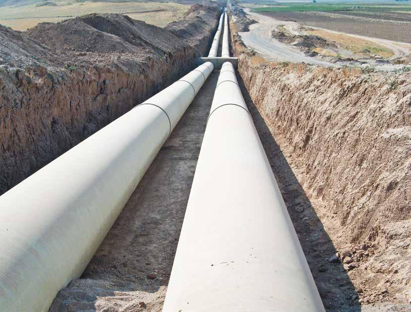 Lengths of over 100 kilometres and nominal widths of over DN 100 are not unusual for large scale water transmission systems. Often they are installed as parallel pipelines.
