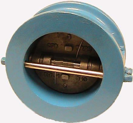 Ductile Iron-Wafer Pattern Stainless Steel EPDM (elastomer) 250 psi Availability: 2" thru 36" Double Disc Check Valve: Technical Specifications Check valve shall be of the double disc, wafer style