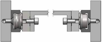 page 37 for further info. a) b) A pair of rails mounted to the same horizontal surface with L brackets to rotate the rails so they are loaded radially.