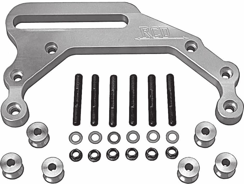 Idler Plates B-13 426 Chrysler angled idler bracket Complete with top brace and dual magneto support. This idler bracket allows the maximum amount of idler pulley adjustment.