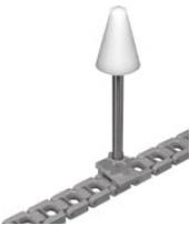K2 attachment C3200 series Ideal for attaching slats or other accessories to the C3200 chains: Suffix +K2 A1 and A2 attachment C1100, 1150, 1250 and 3200 series These molded A-1(one side) tabs are