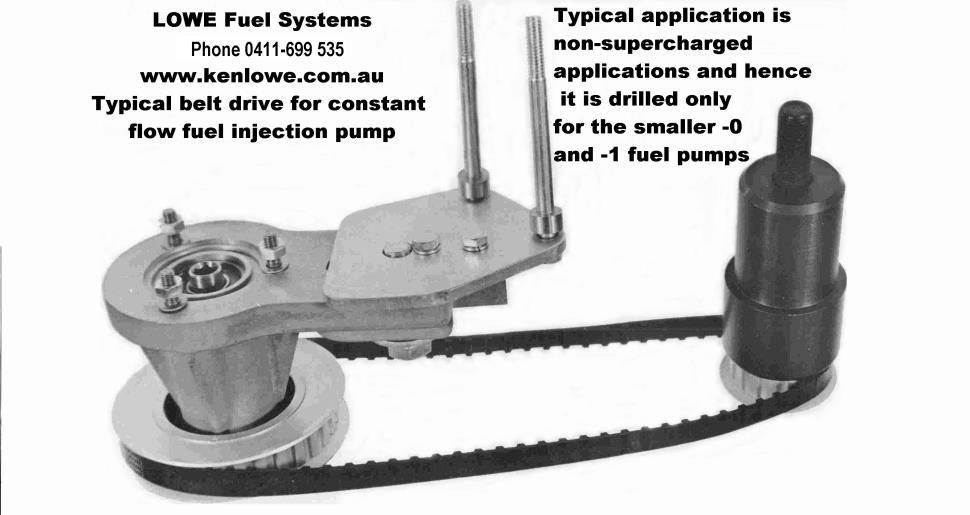 Note: On the belt drive application the fuel pump is mounted backwards to the cam drive the fuel pump operating rotation is different.