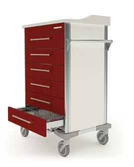 1160mm high (Cart shows optional recessed handles see page 33) 1025mm high (Worktop height 975mm) Resus Cart A MOBILE UNIT FOR EMERGENCY SITUATIONS TAKING LIFE-SAVING EQUIPMENT TO THE POINT OF CARE