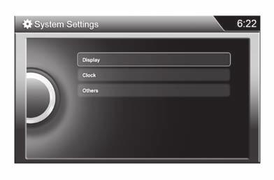 Touch Screen Instructions System Settings Camera Settings This menu option allows for a background change on the clock, the ability to adjust the clock, and select the year range for interface.