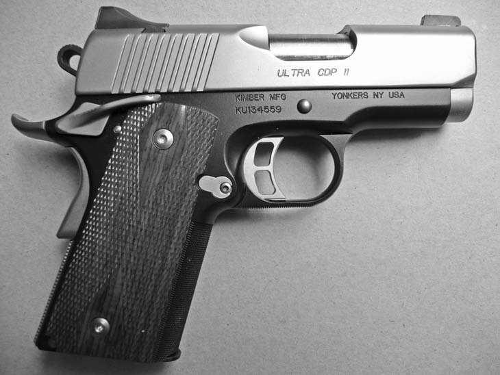 Small Arms for Urban Combat This is one of a number of high quality M1911 derivatives, the very compact Kimber Ultra CDP II.45 ACP. Its relation to the M1911 is easily recognized.