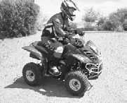 RIDING YOUR ATV When traversing a slope, you should: 1. Lean your body uphill. 2. Steer slightly uphill, if necessary, to maintain a straight course.