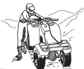 Using a K-turn will enable you to point the ATV downhill in a controlled manner and