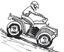 Use care to balance braking force and downhill speed so you don't lose control and flip your ATV