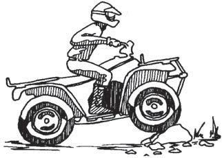 ), but these are general guidelines for overcoming two-track (both tires contacting the obstacle at the same time) obstacles: 1. Keep the ATV's speed very low - less than 5 MPH 2.