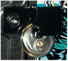 Simple economical way to secure a padlock. Hard-wrought 1/8 steel plated.