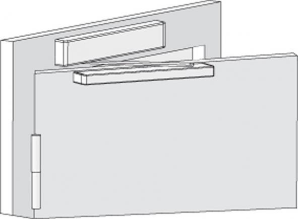 4 Installation dimensions for direct frame mounting on hinge side Closer on hinge side of door frame.