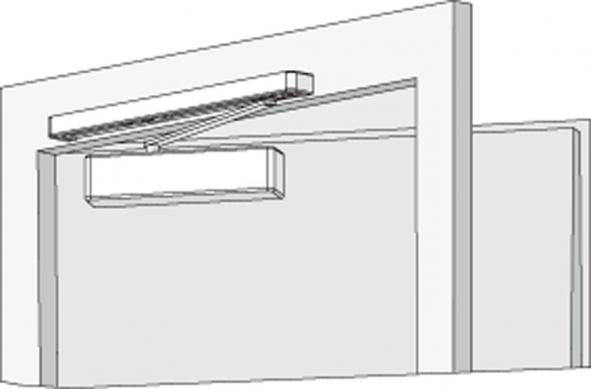door frame. For doors where direct mounting is not possible.