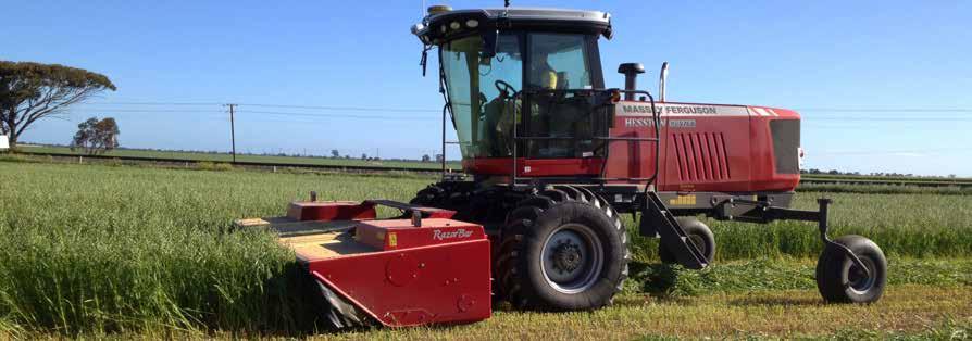 20 21 Hay, Harvesting and Materials Handling WR Series Windrowers 137 220 HP Cutting-edge, header to tail The first windrower ever to use an onboard virtual computer terminal to maximise productivity