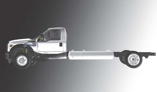 Tank Specifications: F-450 / F-550 Single Saddle Mount Usable gallons 50 Length 86.0 Width 22.