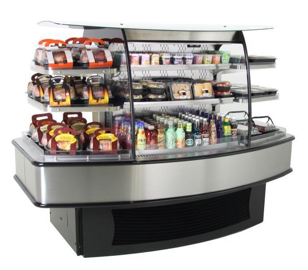 controlled Non-lighted metal shelves Requires (2) 220V circuits Also available: CMIA Model configured with Refrigerated S/S Centers, Heated S/S End,