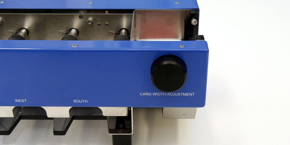 3.2 Card Width Adjustment. Having proper width of the Card Feeder is important for smooth and fast Dealer4 operation. Feeder width should always be set according to the card width.