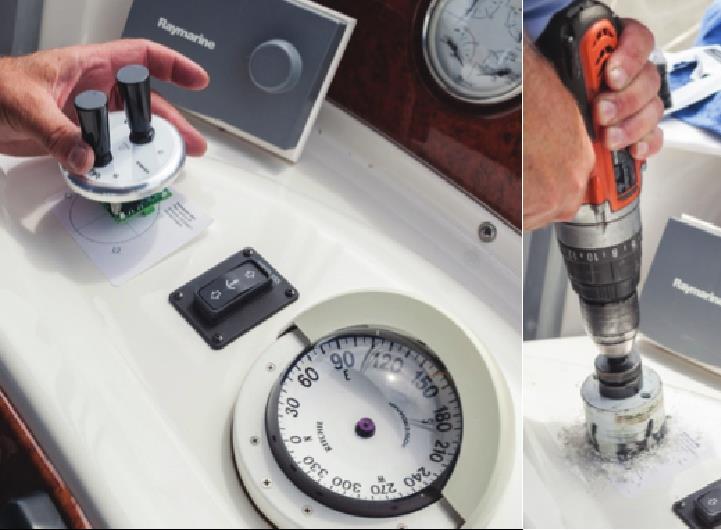 Installing Joystick on Console 1. Locate a position on the console of the boat suitable for the joystick.