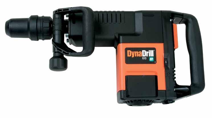 DynaDrill 610 10kg Demolition Hammer Vibration dampening mechanism 25J of impact force DynaDrill Corded Power Tools 360 rotary auxillary handle suitable for left or right hand use Powerful 1500w