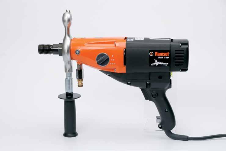 Drilling Motor RM160-2000w 3 speed selector Diamond Drilling Power Tools ½ BSP & 1¼ UNC Connection Water connection Powerful 2000w motor A comfortable yet powerful diamond core drill with superb