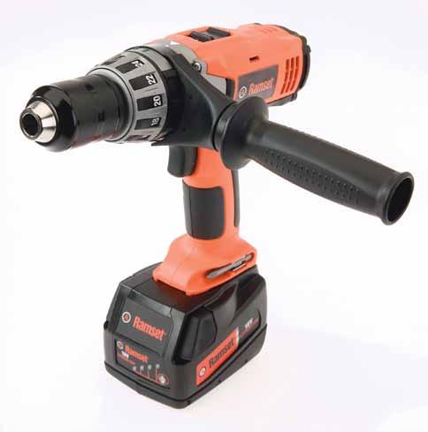 Hammer Drill Driver 18V Three Mode Drill All metal single sleeve 13mm/ 1/2 tungsten carbide jaw chuck Reversible battery pack to optimise balance All metal transmission - gearing system Auxillary