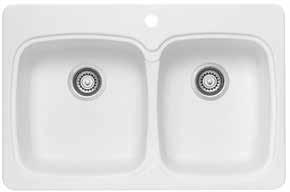 bacteria cannot penetrate the surface of the sink Additional knock-outs for accessories
