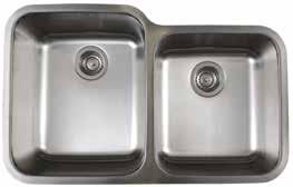 strength Rear-positioned drain hole(s) for maximum usable bowl and cabinet storage