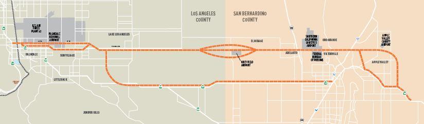 High Desert Corridor (HDC) SR-14 (LA) to SR-18 (SB) 63 miles