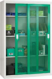 SLIDING MESH DOOR CABINETS: 84 SERIES Visibility of controlled stock, for use in industrial