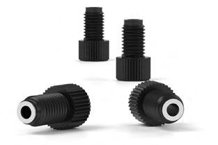44 Flanged Fittings Fittings for 1/16 or 1/8 OD tubing, supplied with nut and 316 stainless steel washer Multiple head styles and materials available; contact IDEX Health & Science for more