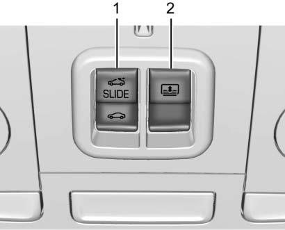 See Ignition Positions 0 178 and Retained Accessory Power (RAP) 0 182. 1. Sunroof Switch 2.