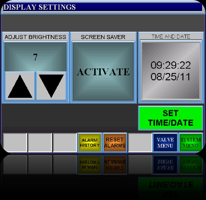 DISPLAY SETTINGS Here you can adjust the display brightness, activate a screen saver and set the system time and date.